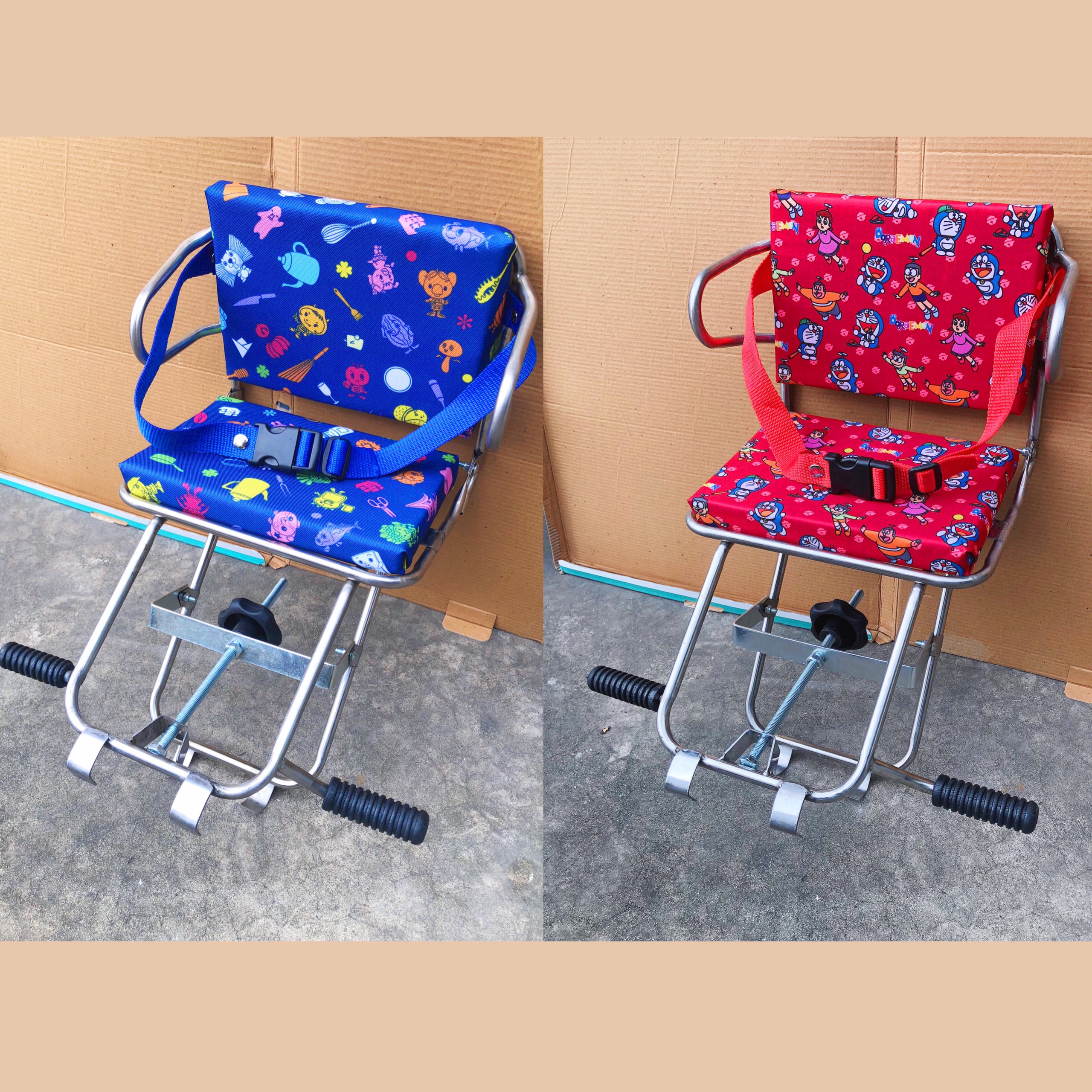 Ghế ngồi xe máy có vòng bảo vệ cho bé dành cho xe số , GHẾ SỐ GẬP INOX