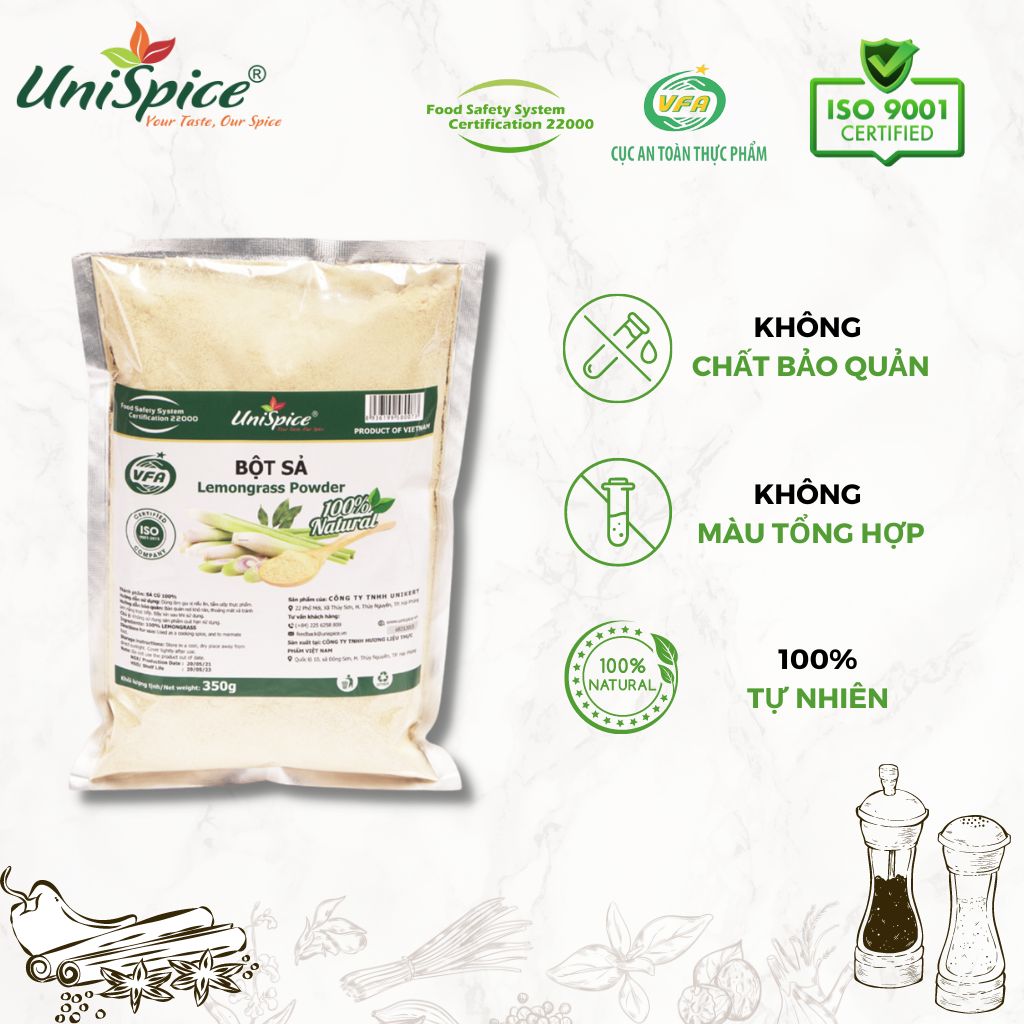 Bột Sả UniSpice - Bột sả xay mịn nguyên chất 100%