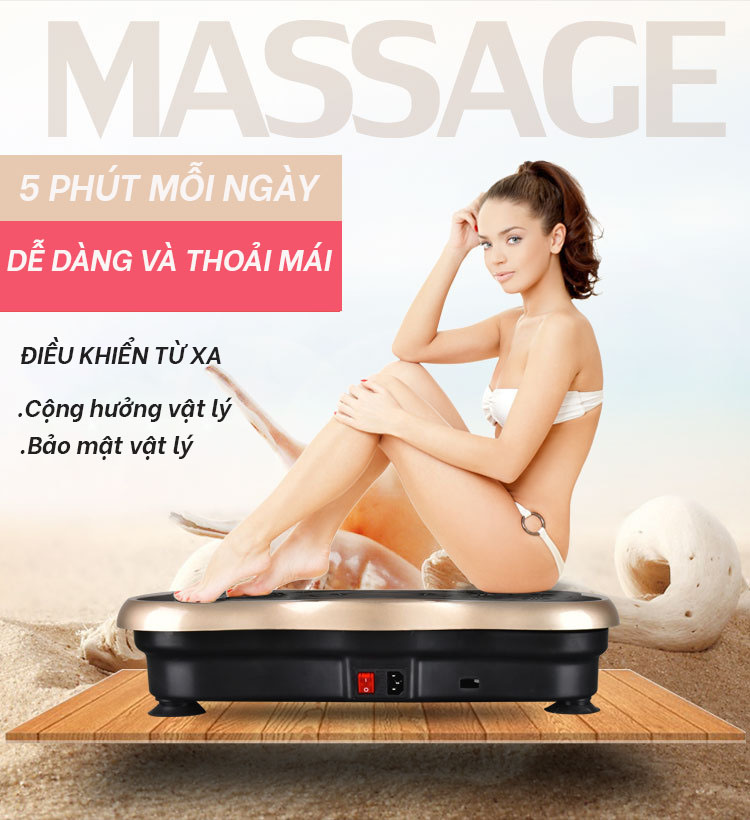 Máy Massage Hỗ Trợ Xuống Cân Rung Toàn Thân 99 Cấp Độ, Có Điều Khiển Từ Xa-Giúp Săn Cơ, Tăng Cường Sức Khỏe