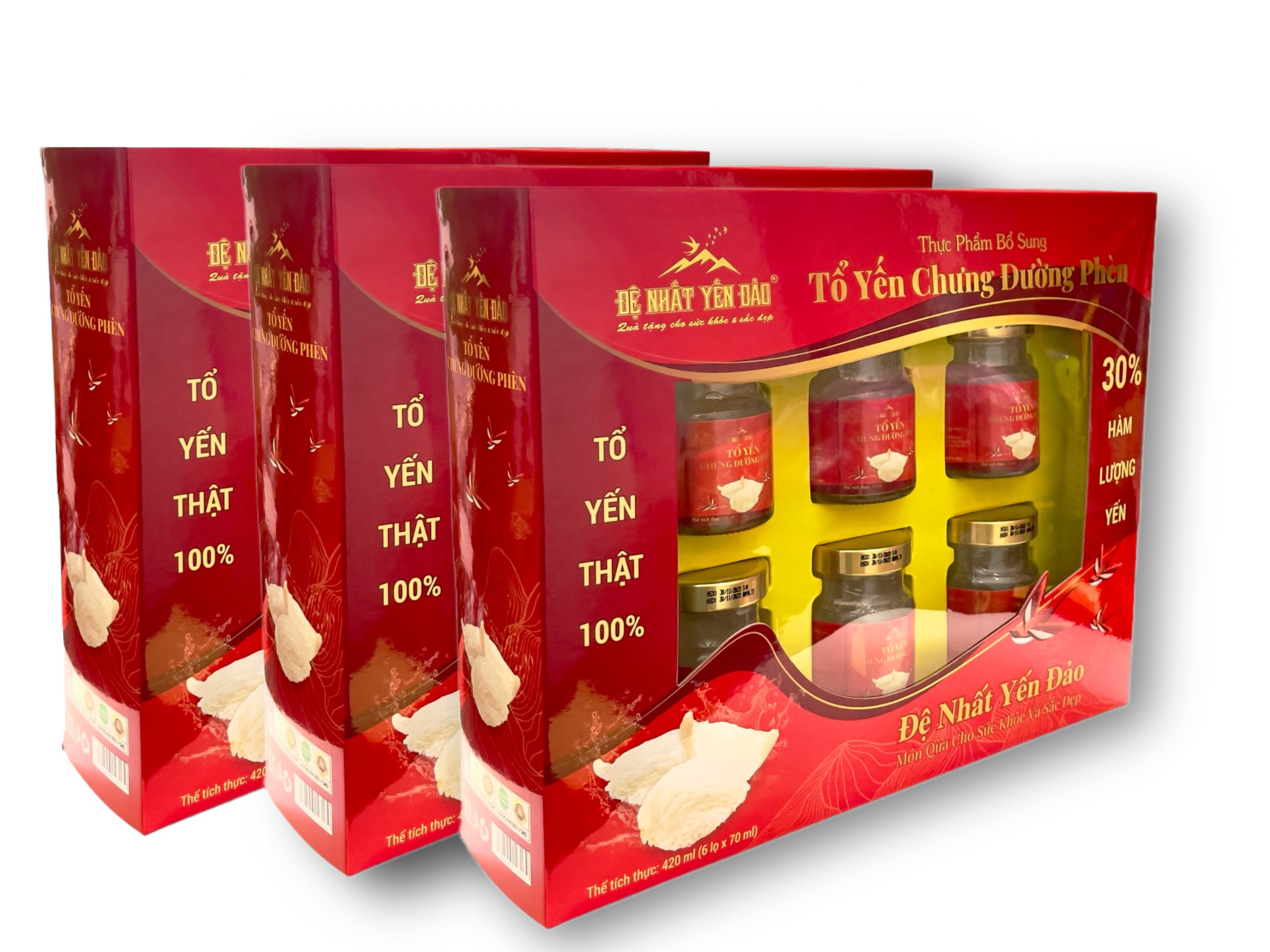 [TOP SALE] TỔ YẾN CHƯNG ĐƯỜNG PHÈN 100% Tổ Yến Thật (Hàm Lượng 30%) (6 Lọ X 70ML) - Đệ Nhất Yến Đảo - Tăng Sức Đề Kháng - Kích Thích Tiêu Hóa - An Thần - Bổ Phế - Long Đờm - Giảm Ho - Tăng Cường Trí Nhớ - Kéo Dài Thanh Xuân