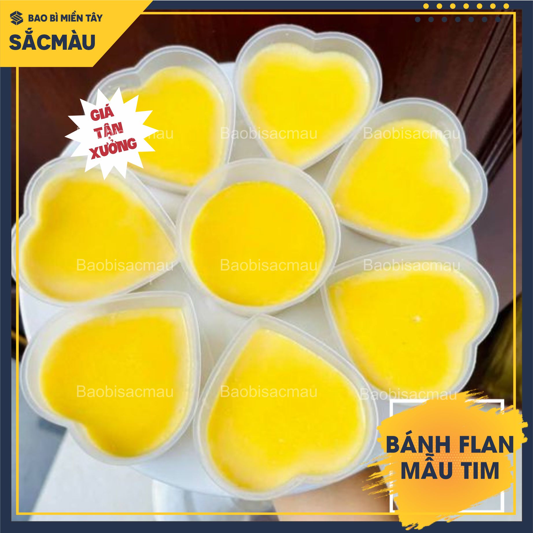 50 Khuôn nhựa làm bánh flan, rau câu, bánh da lợn hình trái tim kèm nắp đẹp mắt