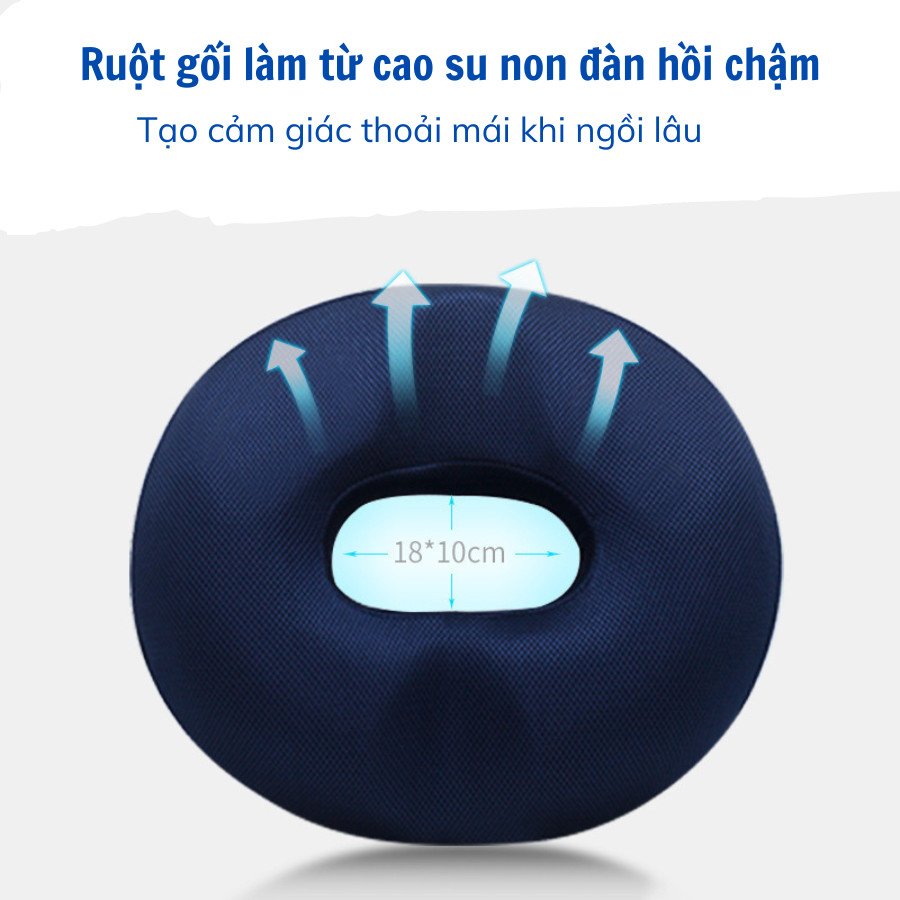 Gối Đệm Ngồi Cao Su Non ZURI PILLOW LM-500 Chuyên Dụng Cho Người Bệnh Trĩ, Đau Xương Cụt, Đau Mỏi Mông