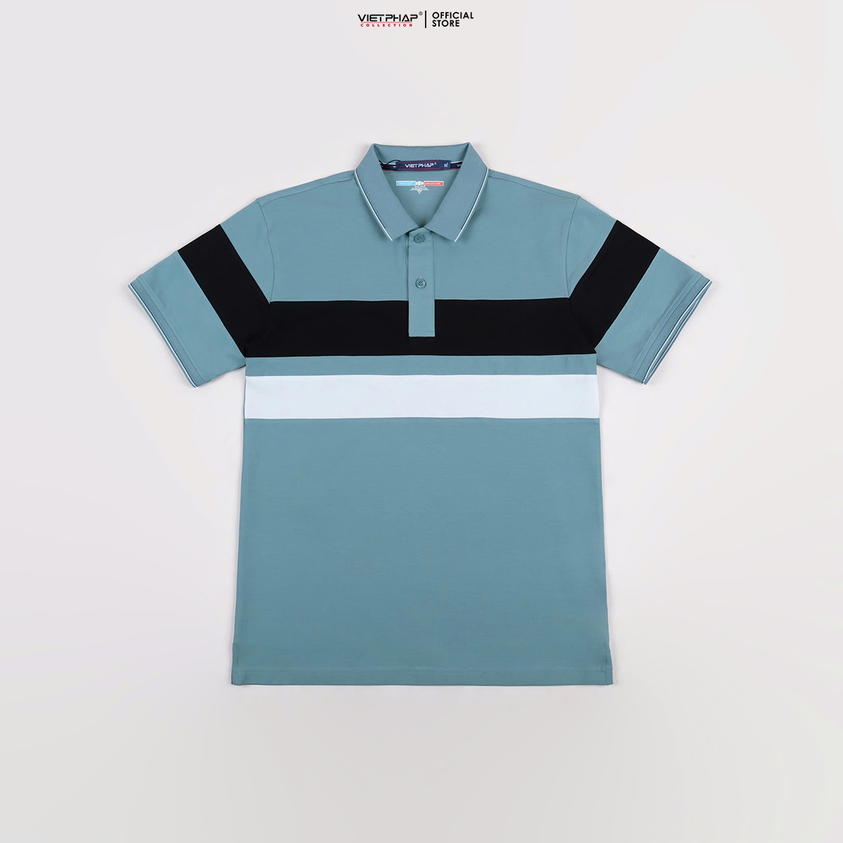 Áo Polo Nam VIỆT PHÁP Form Luxury - Thun 4 Chiều Phối , lịch lãm, sang trọng 97502