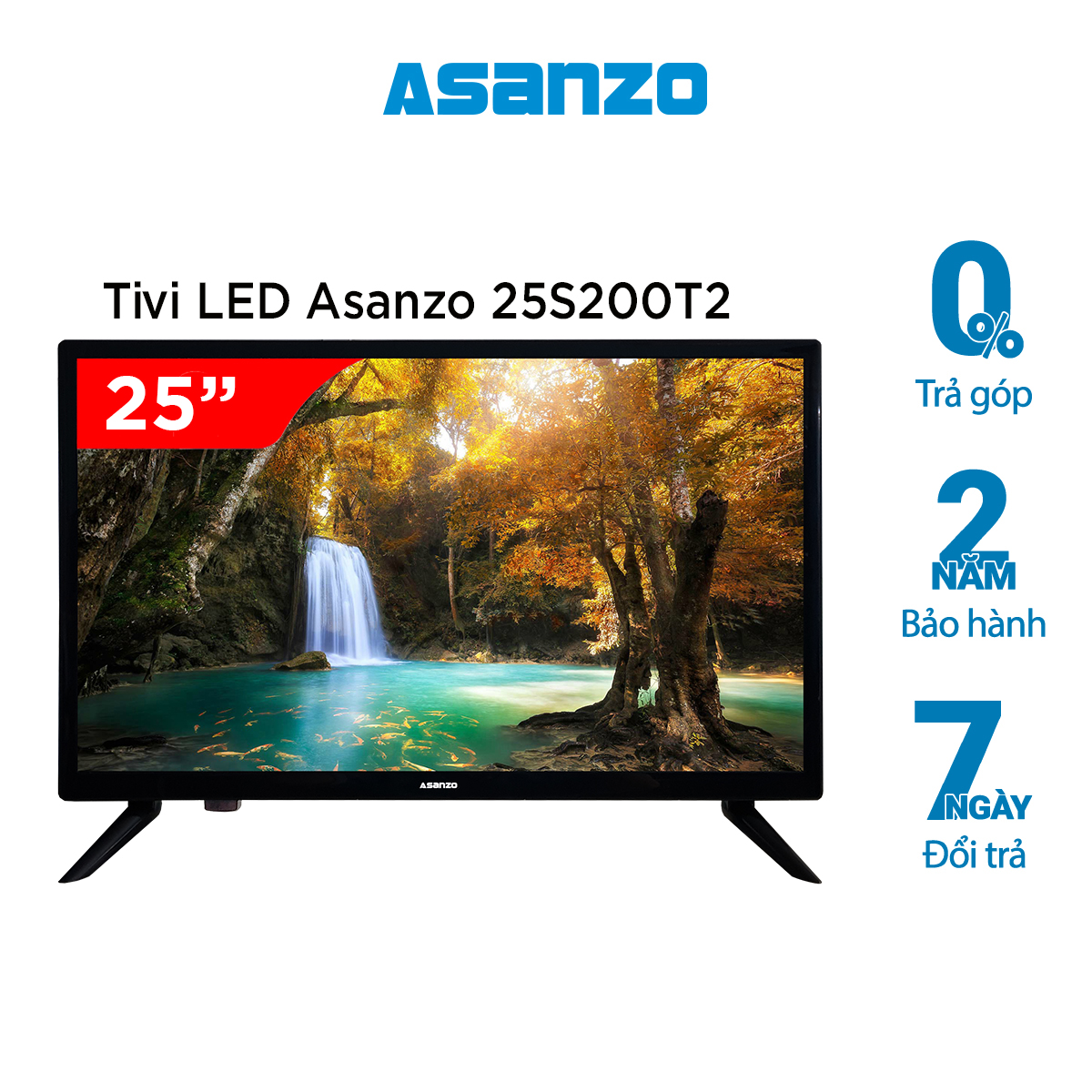 Tivi LED 25 inch HD Asanzo 25S200T2 - Hàng chính hãng