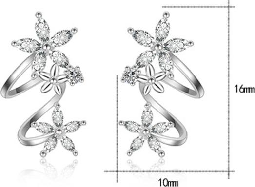 Bông tai hoa đôi nạm đá zircon BHBT278