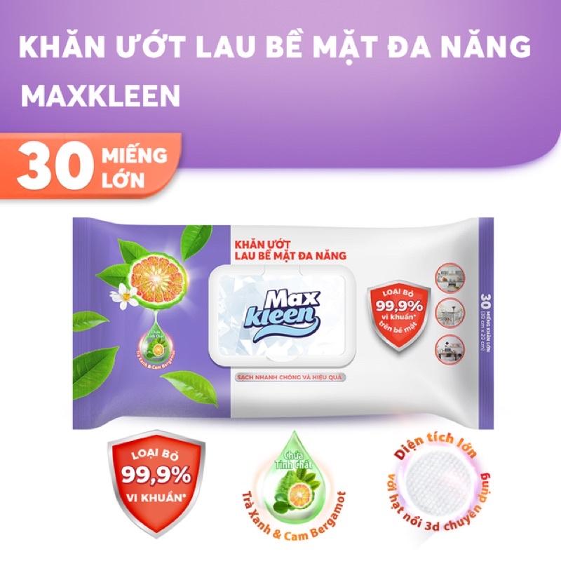 khăn ướt lau bề mặt đa năng maxkleen 30 tờ