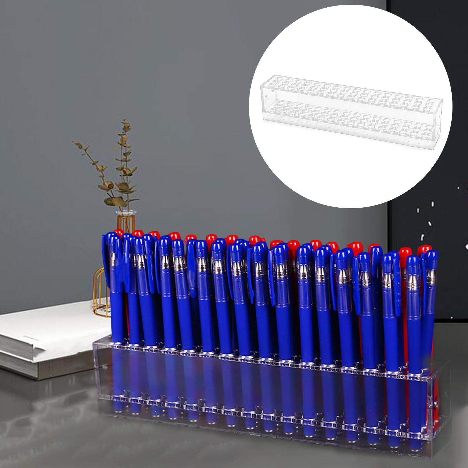 Clear Pen Pencil Display Tray 48 Holes Paint Brush Holder for Paint Brushes