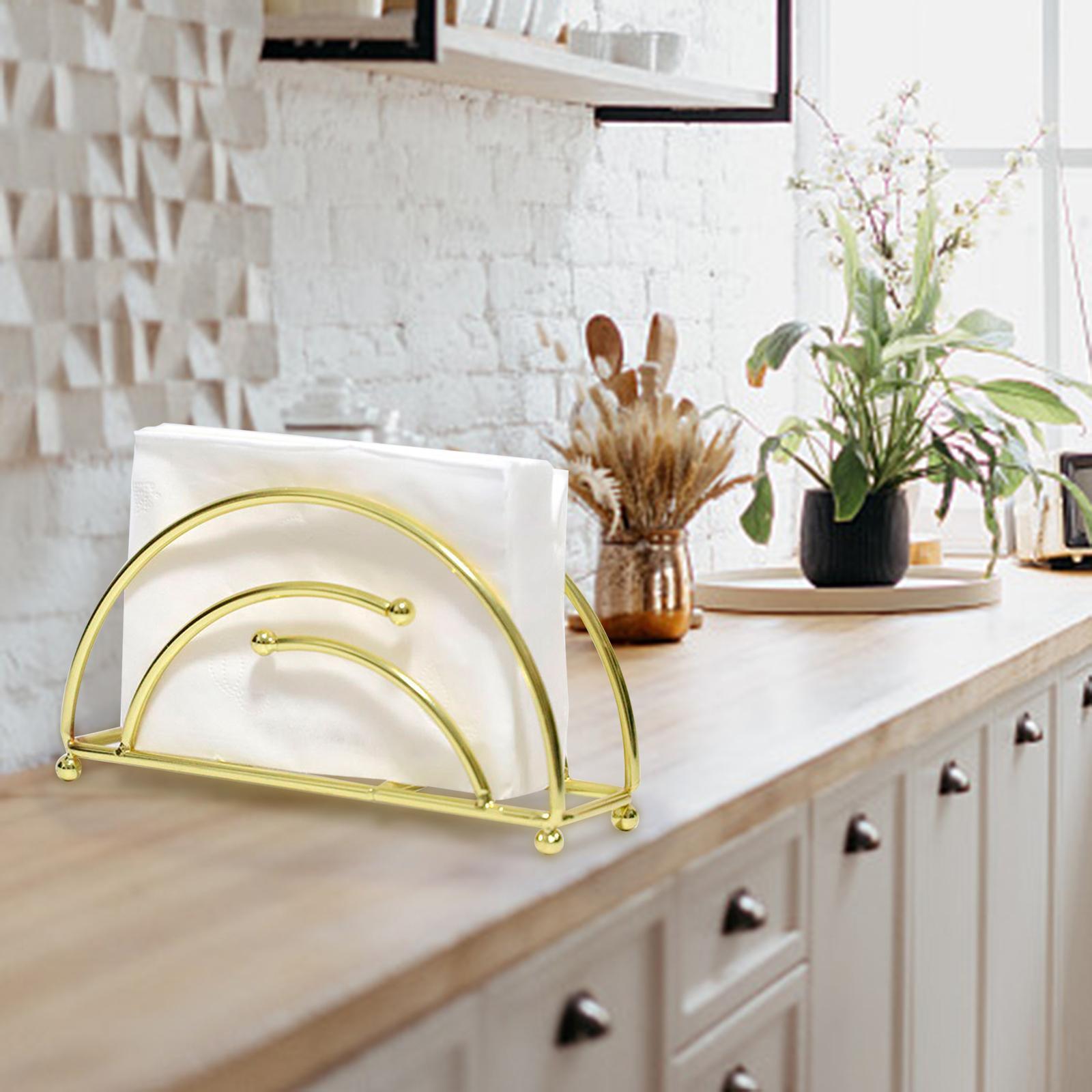 Metal Freestanding Tissue Dispenser Organizer Golden