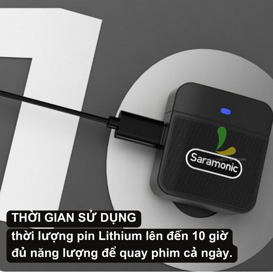 Micro thu âm Saramonic Blink 100 B4 - Micro ghi âm hỗ trợ thiết bị IOS dành cho 2 người, truyền dẫn không dây 2.4GHz - Hàng nhập khẩu