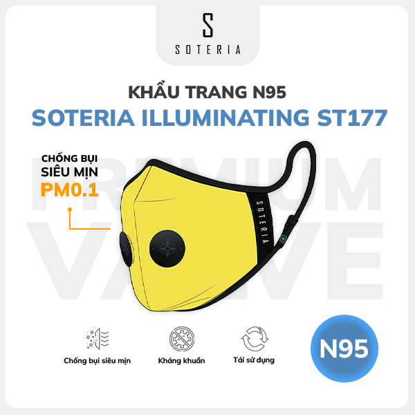 Khẩu trang thời trang Soteria Illuminating ST177 - N95 lọc hơn 99% bụi mịn 0.1 micro