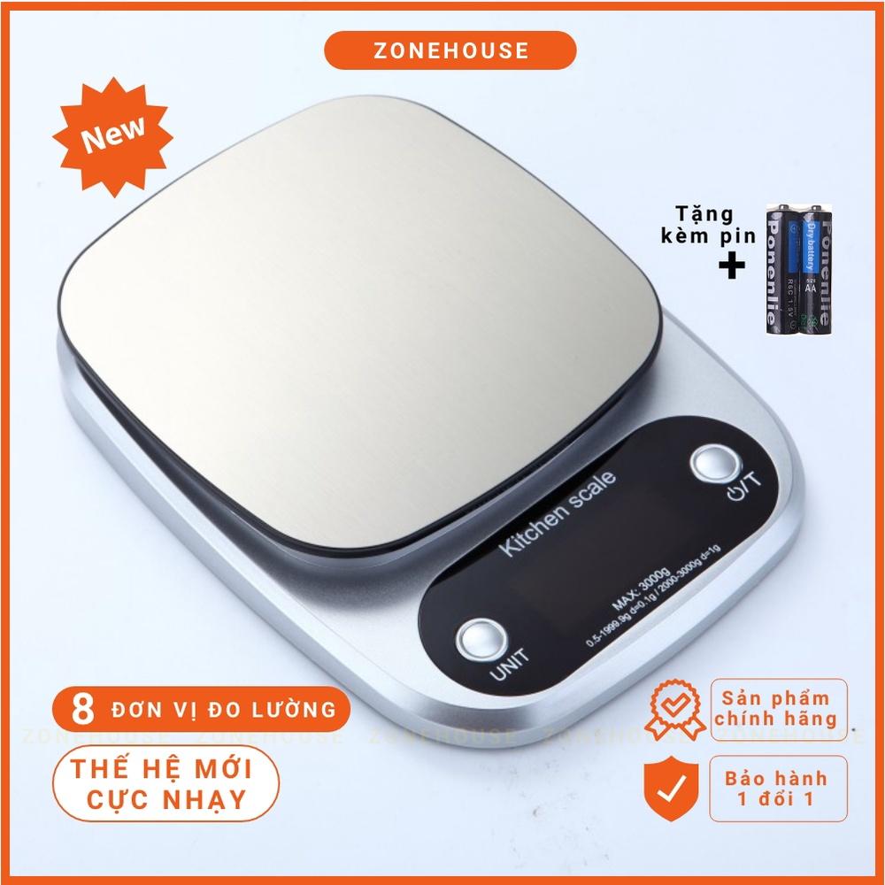 Cân tiểu ly điện tử nhà bếp cao cấp ZONEHOUSE định lượng 1g - 10kg, cân làm bánh, chính xác - CHÍNH HÃNG