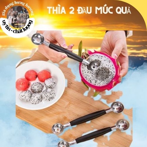 Muỗng múc hoa quả 2 đầu tròn