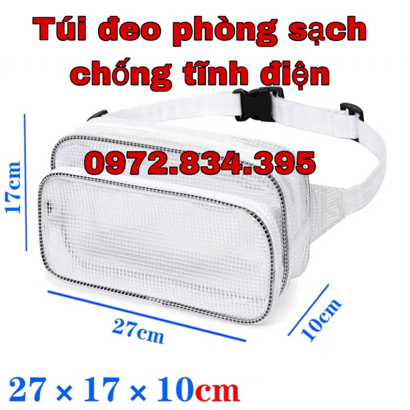Túi Đeo Chéo Bằng PVC Trong Suốt Chống Tĩnh Điện Dùng Trong Phòng Kỹ Sư