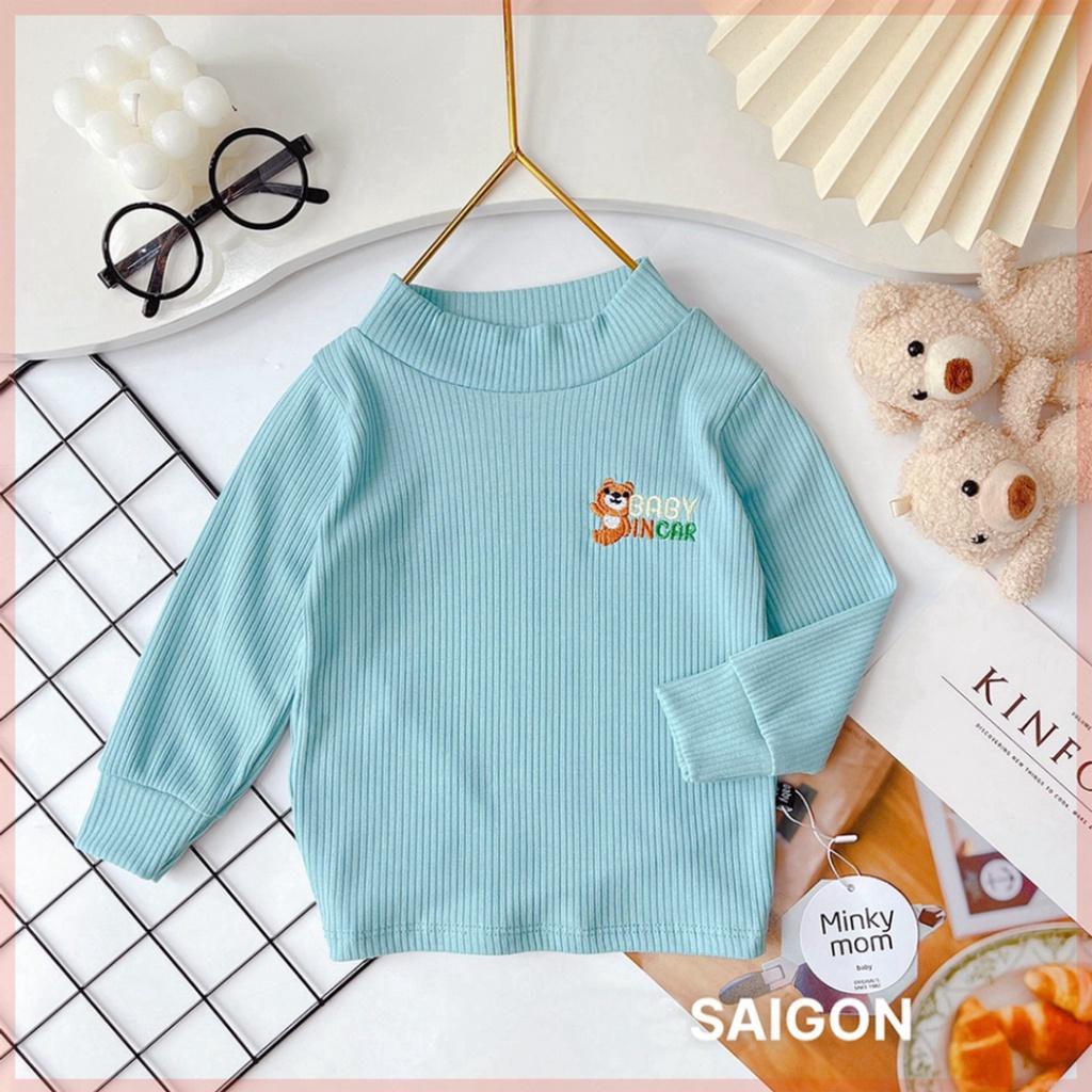 Áo giữ nhiệt cổ cao dài tay cho bé trai bé gái chất len gân LILIKIDS AP19