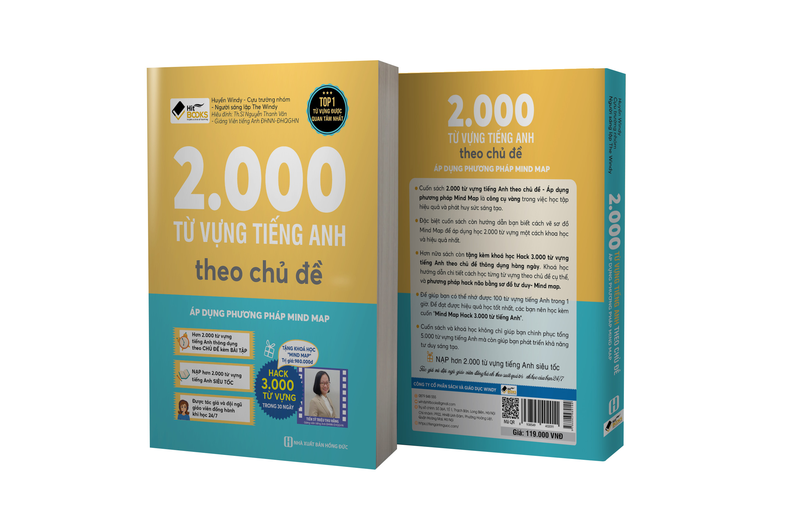 Sách - 2000 từ vựng tiếng Anh theo chủ đề - Áp dụng phương pháp mind map - 4 màu - HITBOOKS