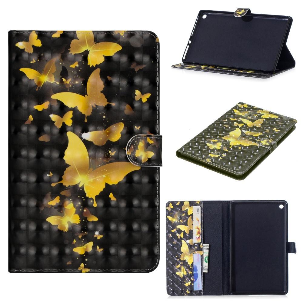 Lật Bao Da Máy Tính Bảng Nắp Gập Nam Châm + Miếng Dán + Bút Cho Amazon Kindle Fire Hd 8 2018 2017 2016