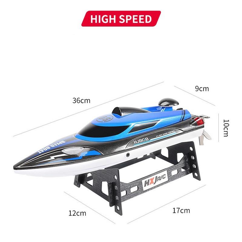 Tàu cano điều khiển từ xa HJ808 HONGXUNJIE siêu tốc 2.4Ghz Radio Control tốc độ 25km/h Speed Boat - Màu xanh