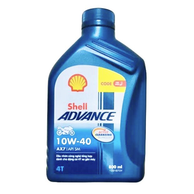 [Xe số 0.8L] Dầu nhớt 4T cao cấp Shell Advance 4T AX7 SM 0.8L