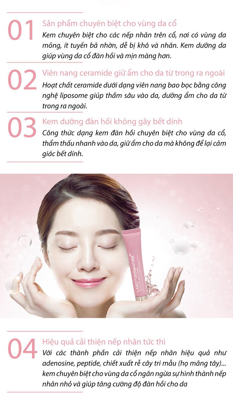 Kem trẻ hóa xóa nhăn vùng cổ Dermafirm Advanced Neck Cream 40g