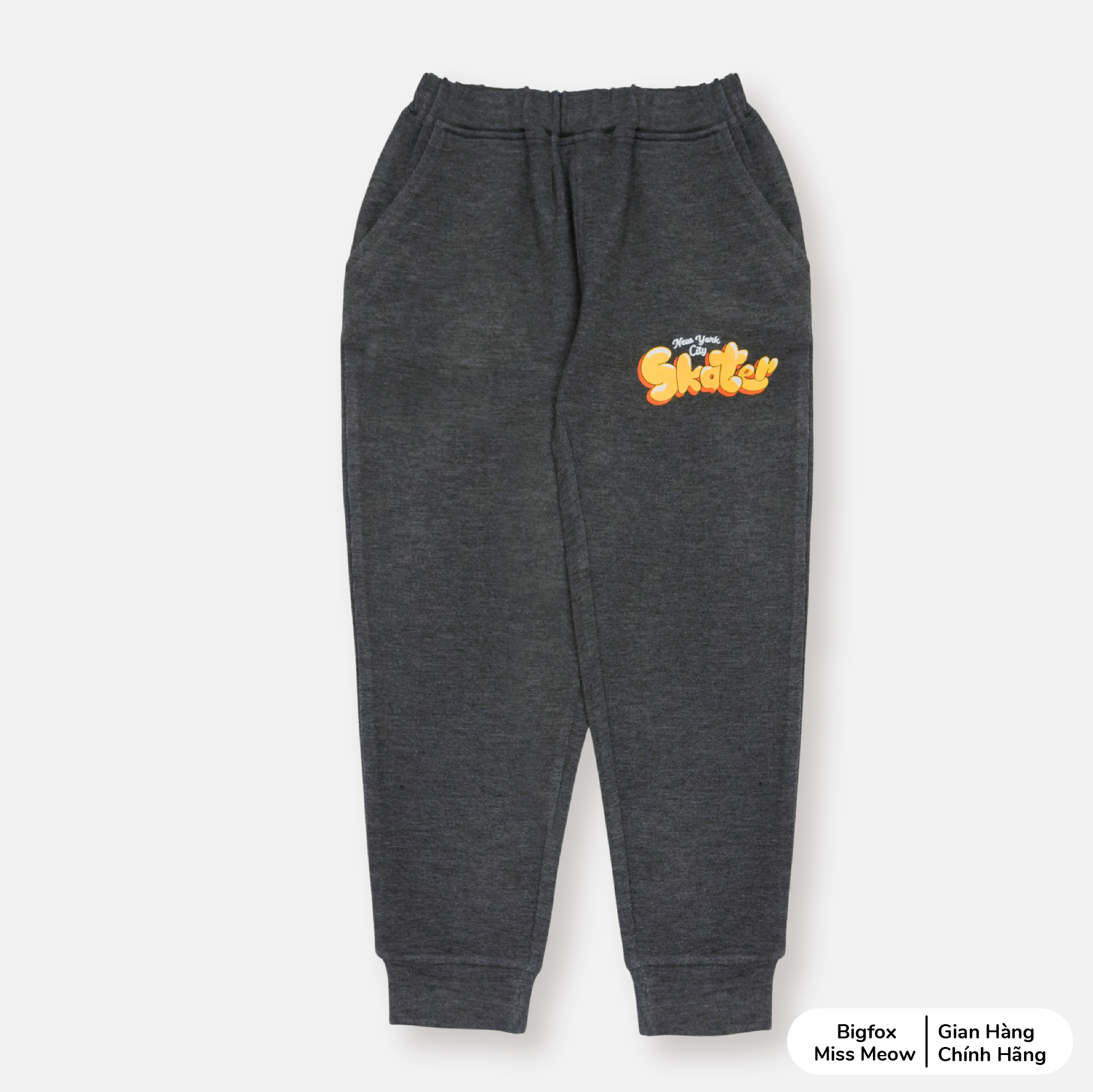 Quần nỉ bé trai thu đông Bigfox Miss Meow size đại, quần dài jogger bé trai có túi size trẻ em 3,4,..9,10,11 tuổi