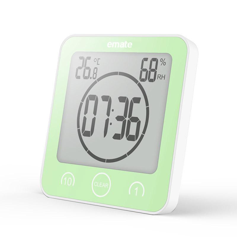 Đồng hồ phòng tắm, báo động kỹ thuật số LCD với đồng hồ tắm không thấm nước, độ ẩm nhiệt độ
