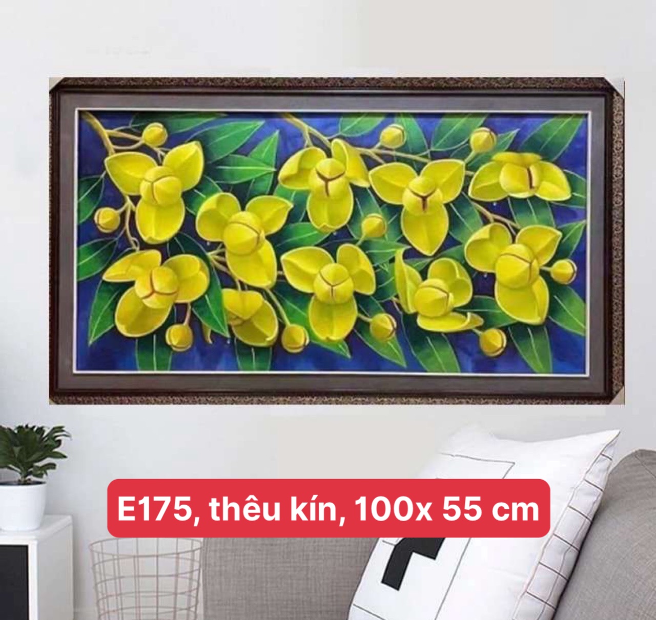 [Thêu kín] Tranh thêu chữ thập Hoa rừng E175, kích thước 100 x 55 cm