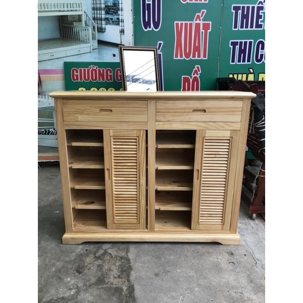 Tủ Đựng Giày Dép Thông Minh Cửa Lùa 4 Cánh Gỗ Thông 100%