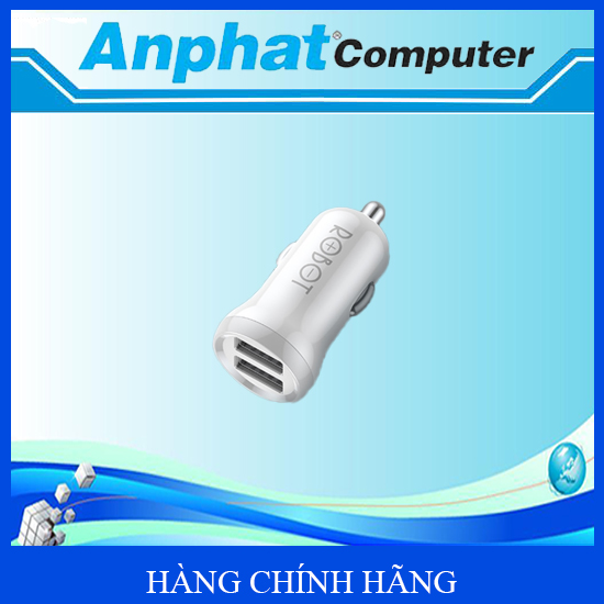 Cốc Sạc Ô Tô ROBOT RT-C06/ RT-C07 2 Cổng USB 2.4A Kèm Cáp Sạc - Hàng Chính Hãng