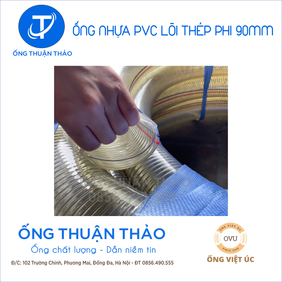 Ống Nhựa PVC Lõi Thép Phi 90mm CUỘN 30 MÉT - Hàng Nhập Khẩu