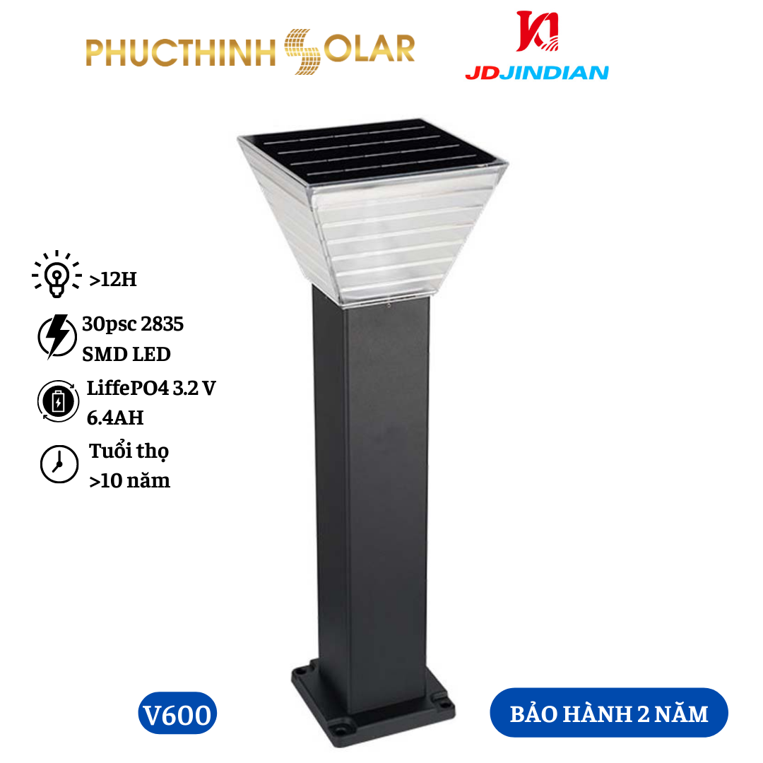 Đèn Sân Vườn Đèn Trang Trí Sân Vườn Năng Lượng Mặt Trời 5W V600 Chống Nước IP65 hàng Chính Hãng | Phúc Thịnh Solar