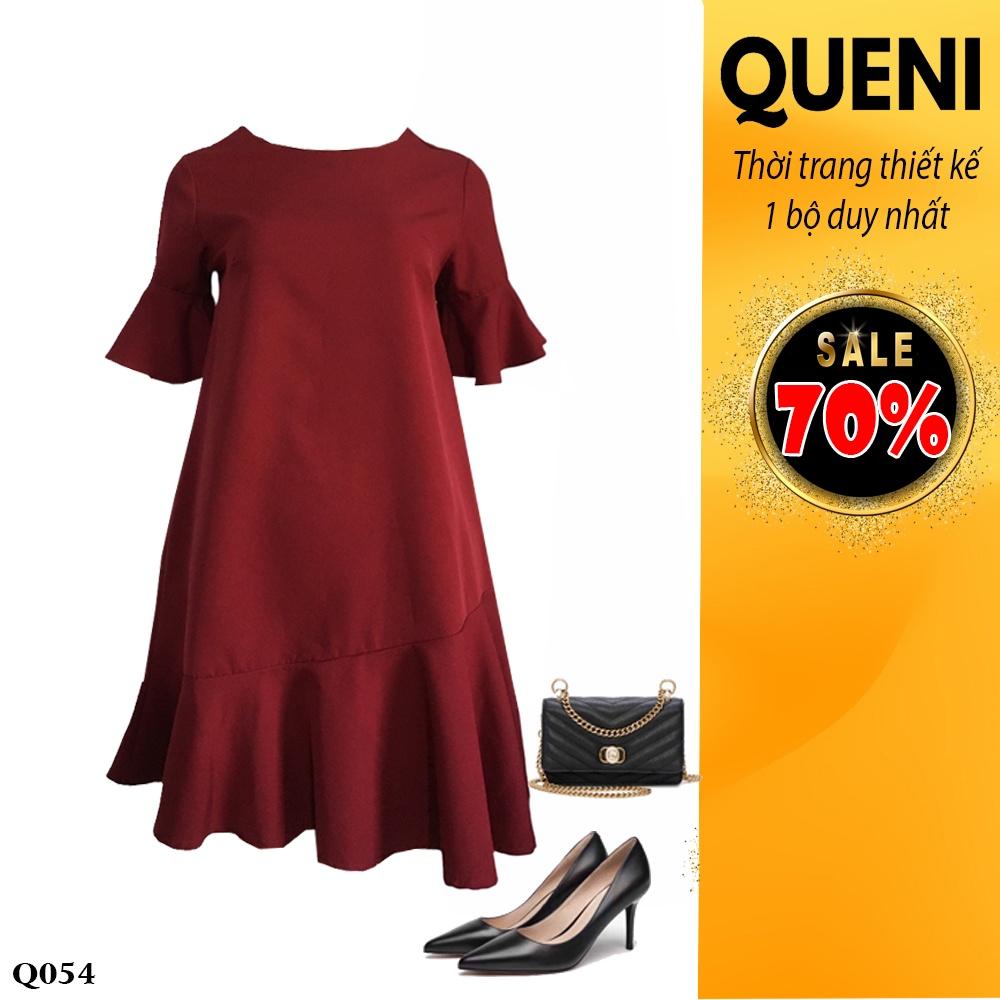Đầm nữ phong cách bụi trẻ trung thời trang thiết kế Queni Fashion Q054