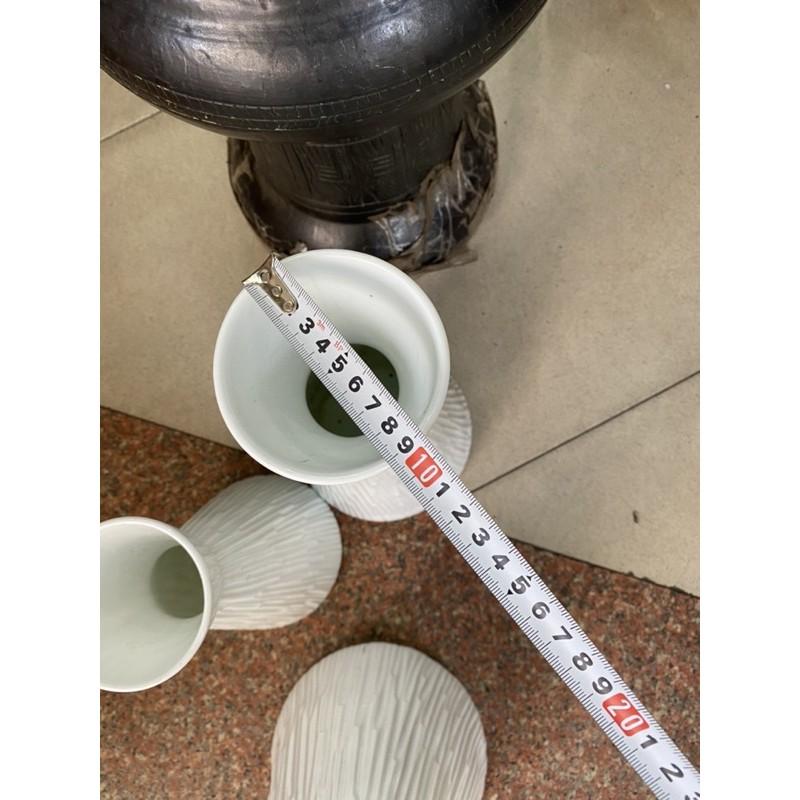 Bình hoa sọc trắng bát tràng ba size