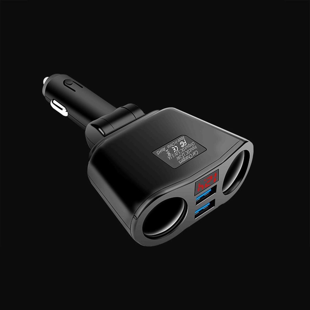 Bộ chia nguồn HY16 chia 2 nguồn, 2 cổng sạc usb cho ô tô