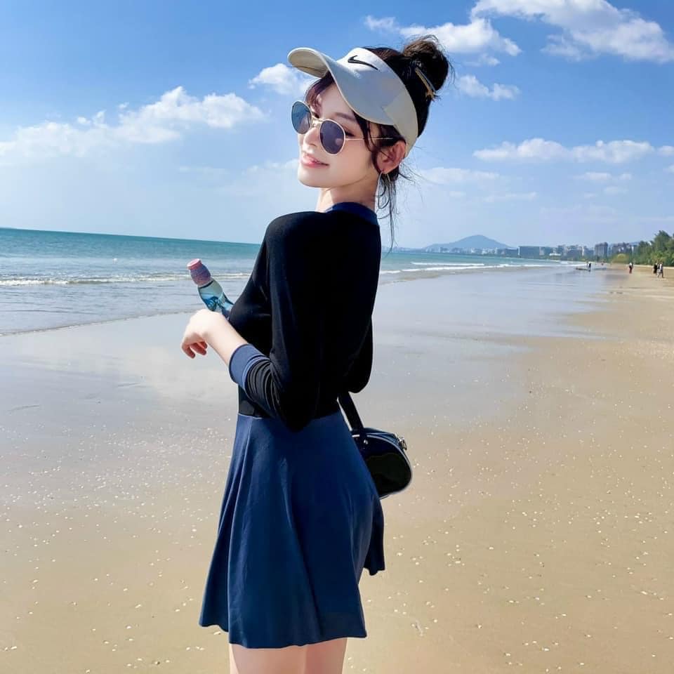 Bộ đồ bơi nữ hàng VNXK chất đẹp tay dài siêu sang chảnh