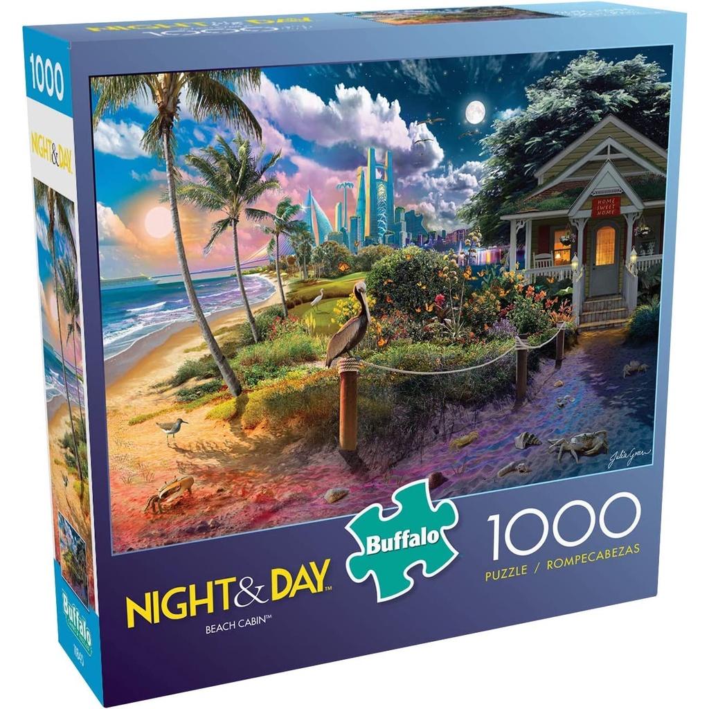 TRANH GHÉP PUZZLE 1000 MẢNH Buffalo Games - Beach Cabin, American National Parks, Golden Gate Bridge, Raffles Lighthouse