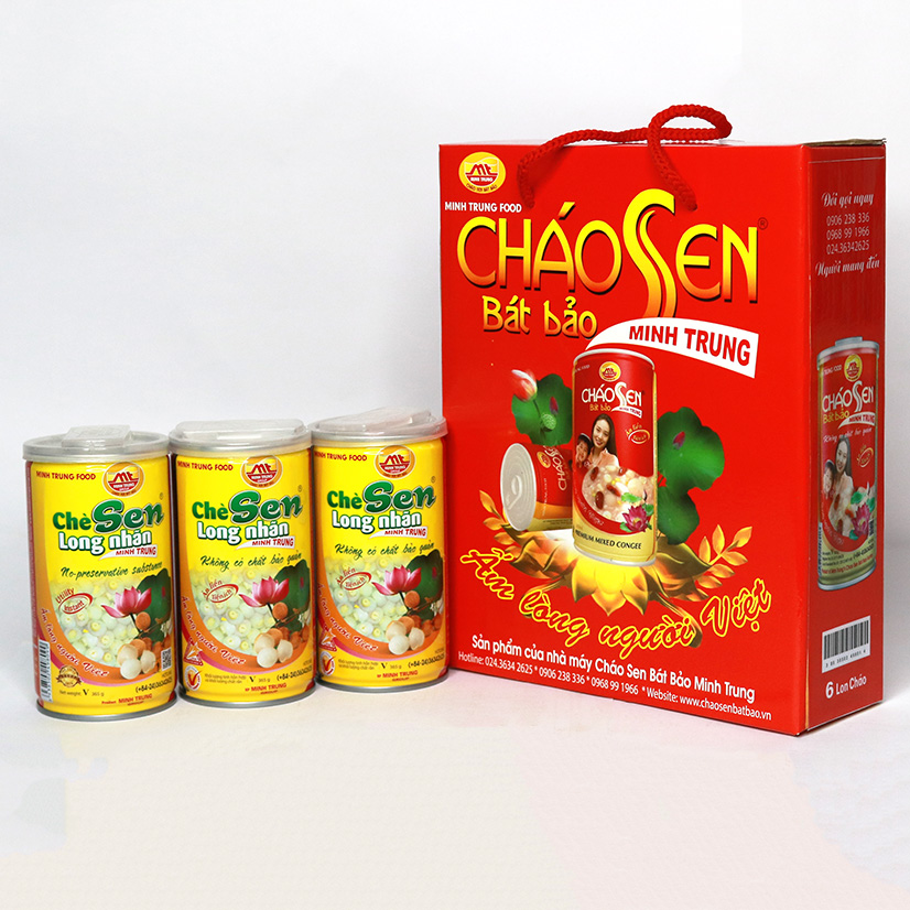 Chè sen long nhãn Minh Trung 365g (combo 12 lon - Chè Sen Long Nhãn 12)