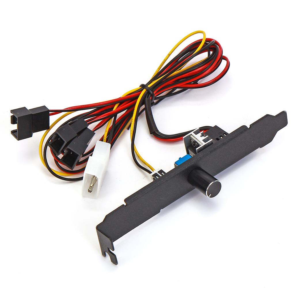 2xCooler Cooling Fan Speed Controller 3 Channels 3pin PC 12V Power PCI Bracket