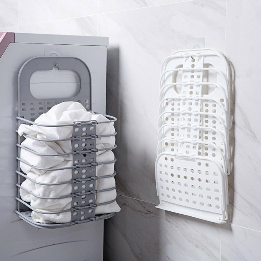Giỏ Đựng Đồ, Quần Áo Bẩn Kế Máy Giặt Gấp Gọn Treo Tường Tiện Lợi - Rổ Treo Tường Đựng đồ