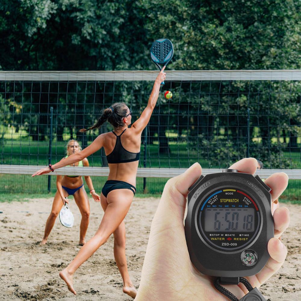 Đồng hồ bấm giờ thể thao kỹ thuật số điện tử ZSD009 với la bàn báo động thời gian cho các trọng tài huấn luyện viên thể dục thể thao ngoài trời