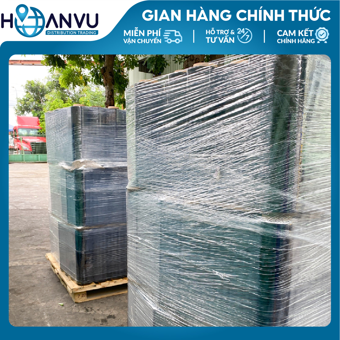 Màng PE Quấn Hàng Pallet TPP, PE Stretch Film, Màng Nhựa Bọc Hàng, Màng Quấn Pallet, Màng Chít, Màng Co, Màng Cuốn Hàng – Màu Đen