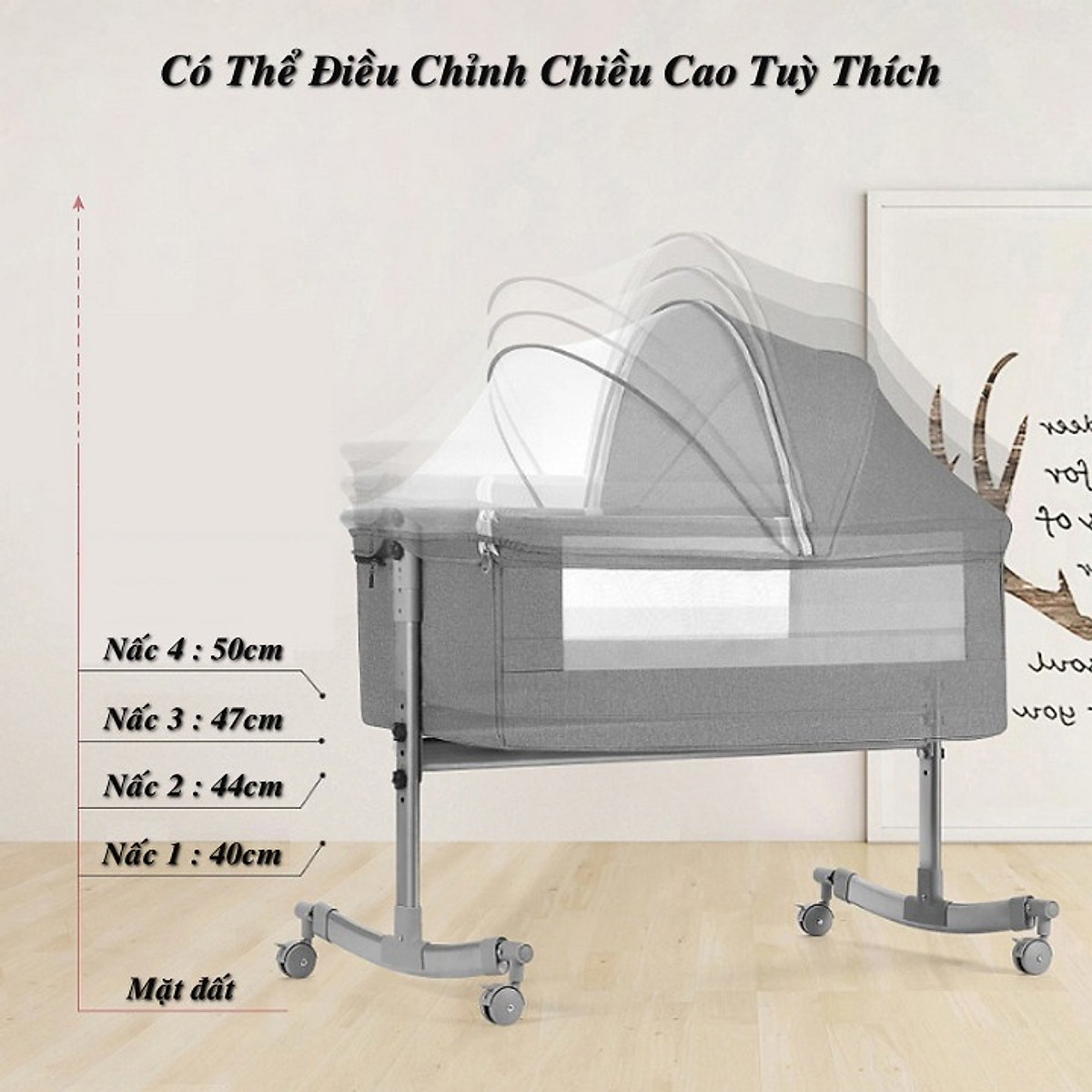 Nôi đu đưa cho bé chống muỗi BabyBacky Foldable Child's Cradle Bed