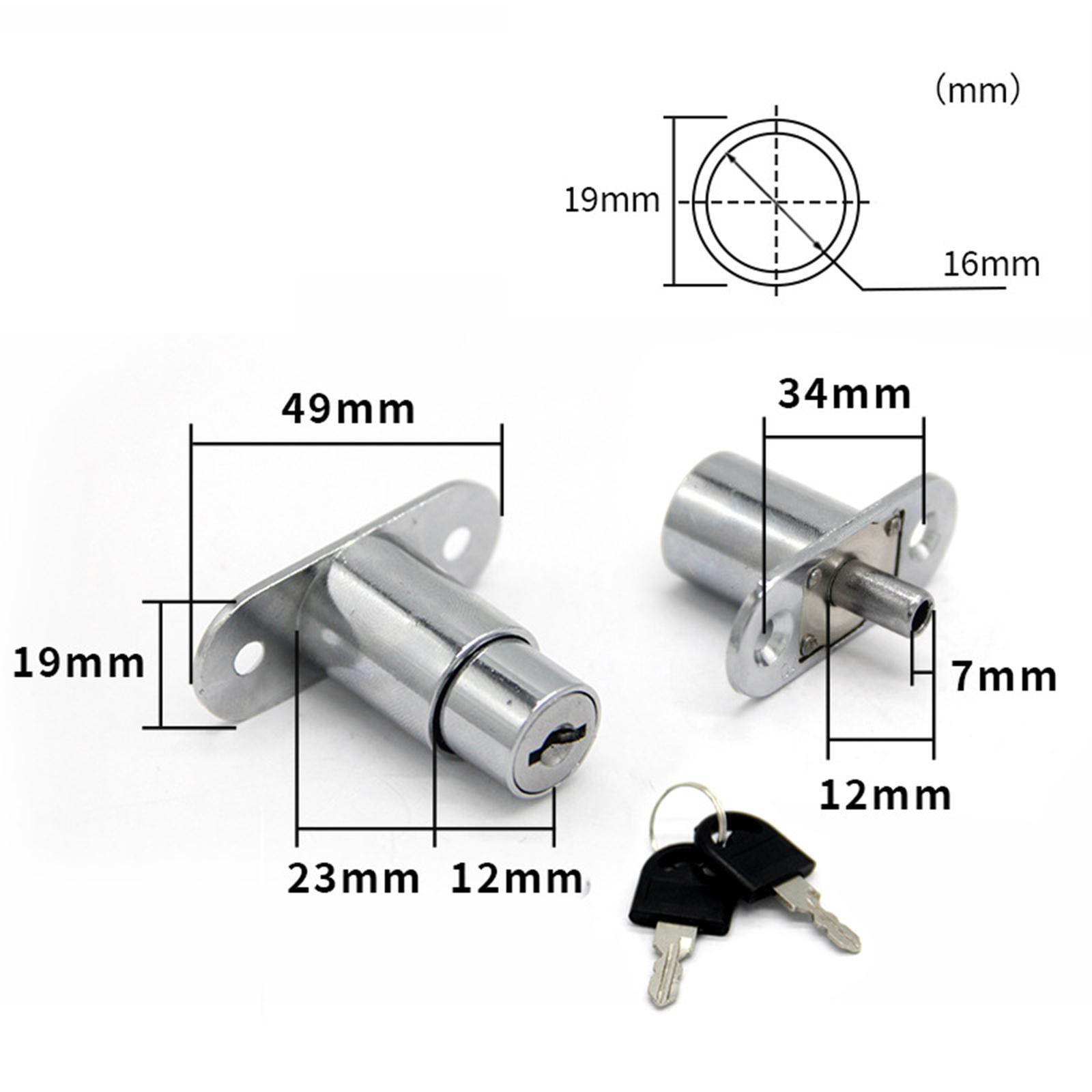 Sliding Door Window Lock Wardrobe Lock with Keys Gadget Upgraded Heavy Duty Display Cabinet Lock Counter Lock for Drawer Lock Refrigerator Lock