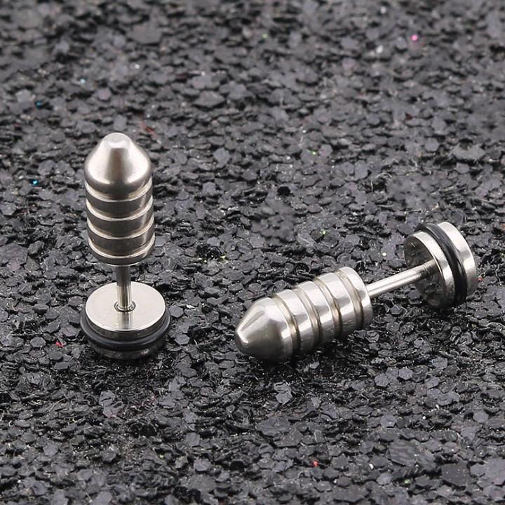 Bông Tai Nam Hình Ốc Vít Chất Liệu Thép Titan Không Rỉ TT 1692 - 1 Cặp