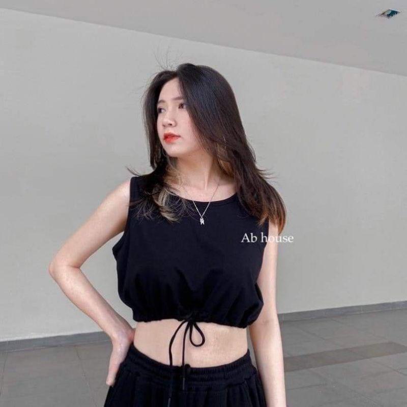 Áo Croptop Nữ Kiểu Sát Nách , Rút Dây Siêu Hot