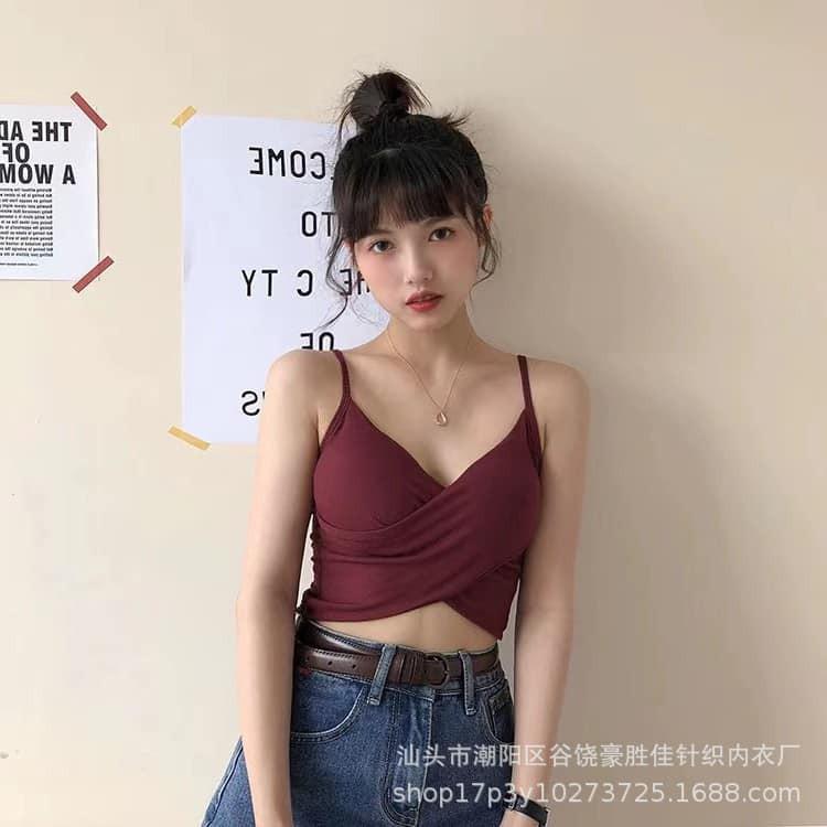 Áo 2 dây vạt chéo ( có lót độn