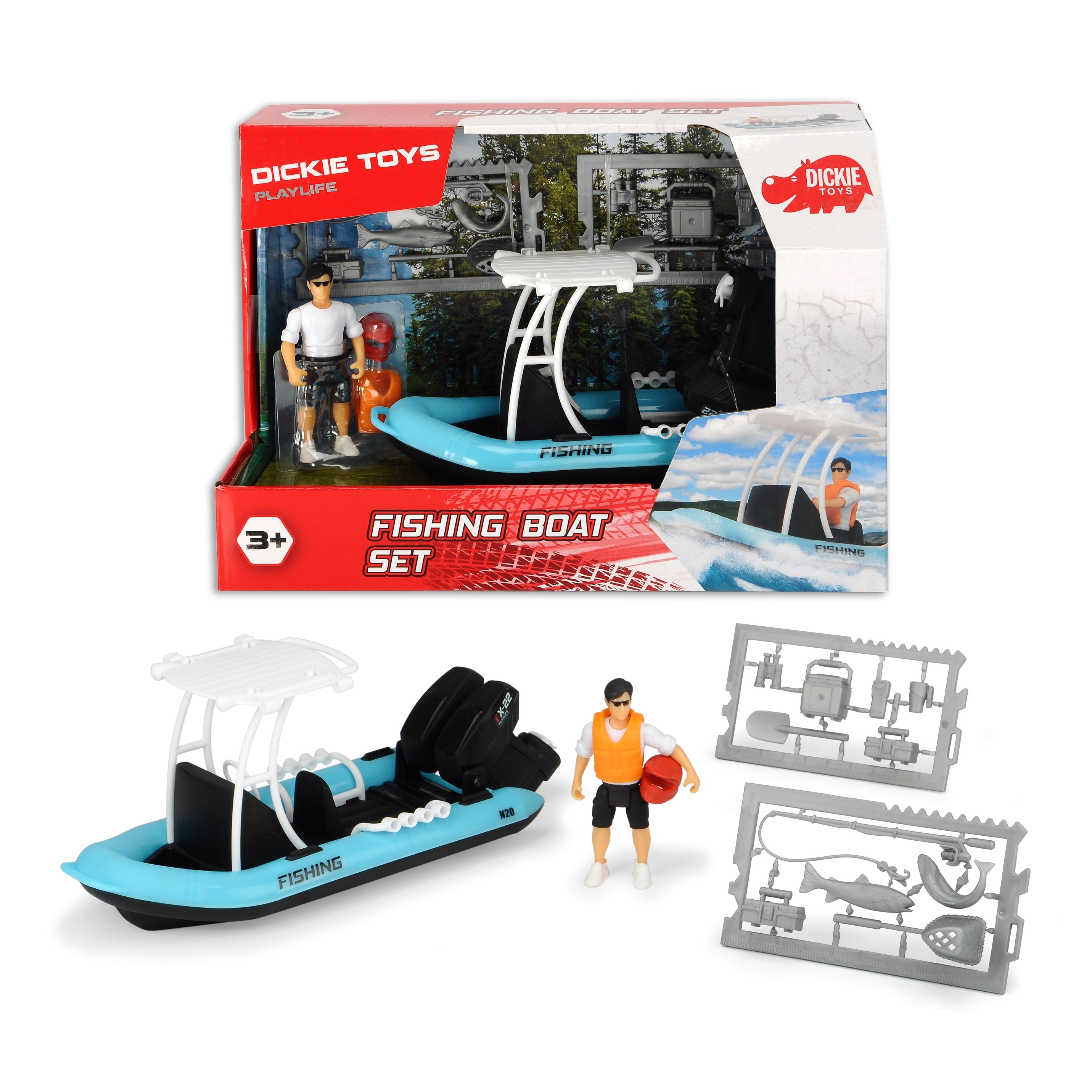 Bộ Đồ Chơi Thuyền Câu Cá Dành Cho Bé Yêu DICKIE TOYS Playlife-Fishing Boat 203833004 - Đồ Chơi Đức Chính Hãng