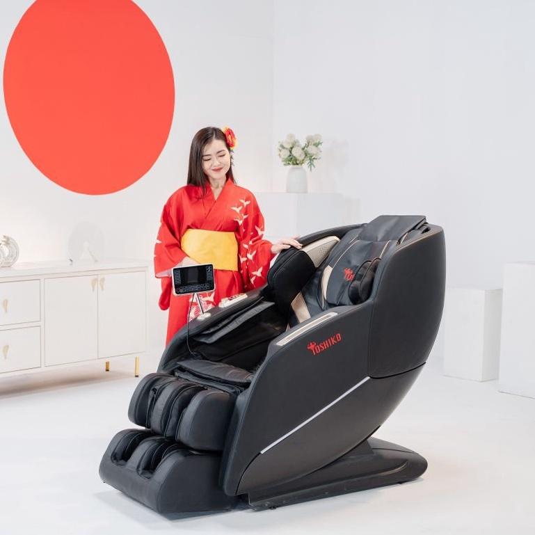 Ghế Massage Toàn Thân điều khiển giọng nói Đa Năng Toshiko T20 bảo hành 6 năm sở hữu con lăn 4D massage di chuyển, Ghế massage Cao Cấp với hệ thống AI scanbody chuyên biệt giúp con lăn điều chỉnh