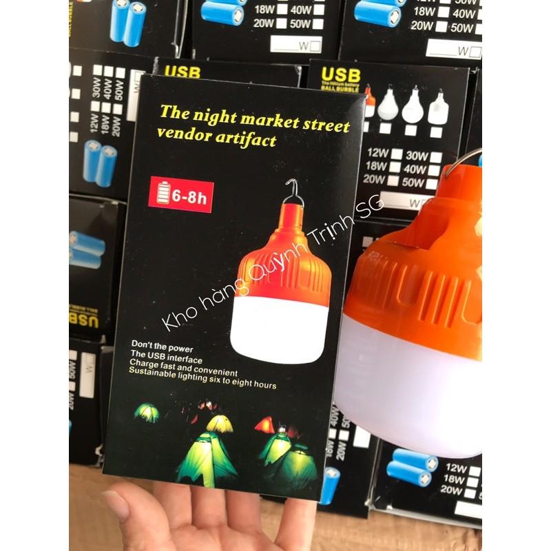 Bóng đèn tích điện 6-8h loại 40w sạc tích điện có móc treo