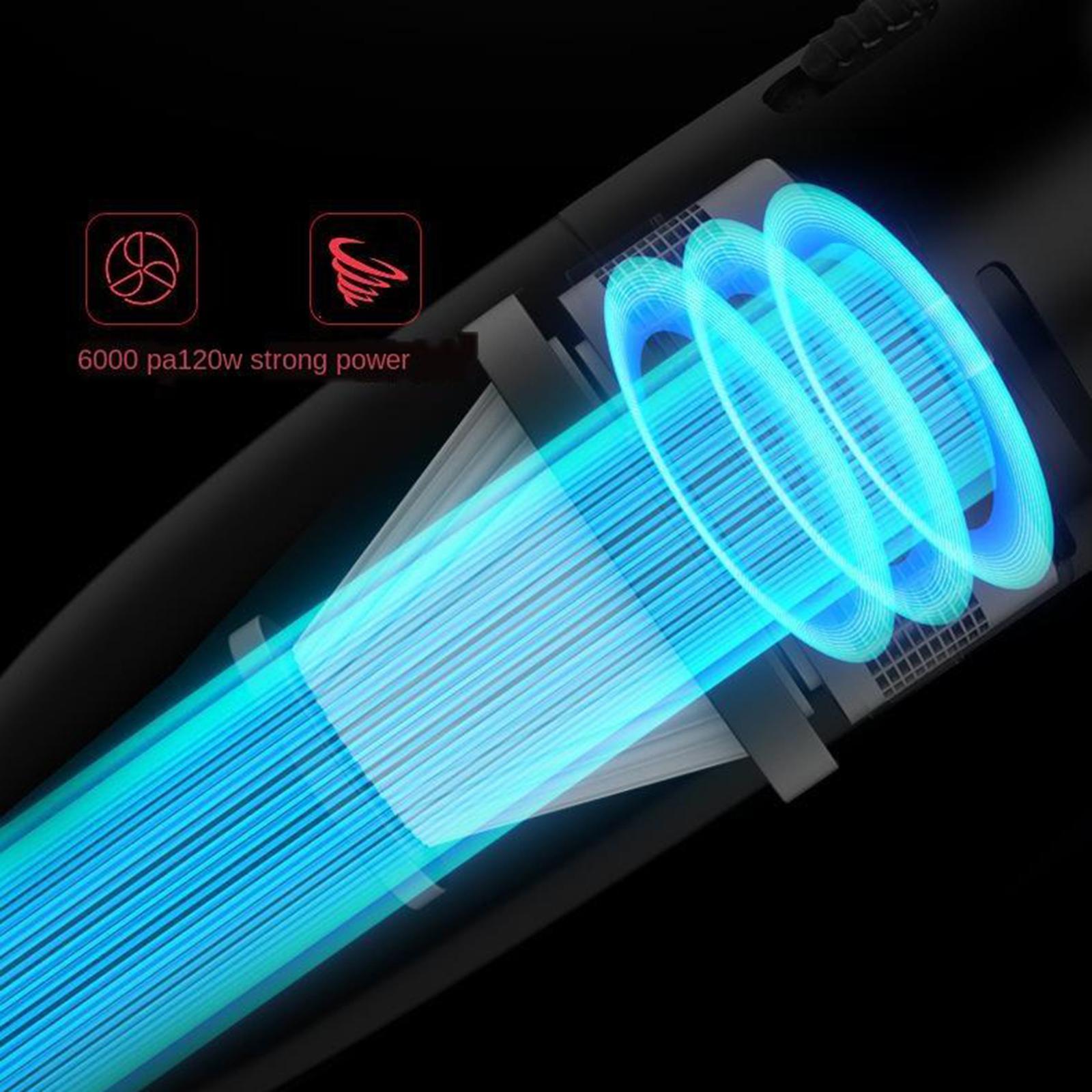 Portable Car Vacuum Cleaner, High Power Corded/Cordless Handheld Vacuum,12V 120W 6000PA for Car Interior Detailing Cleaning