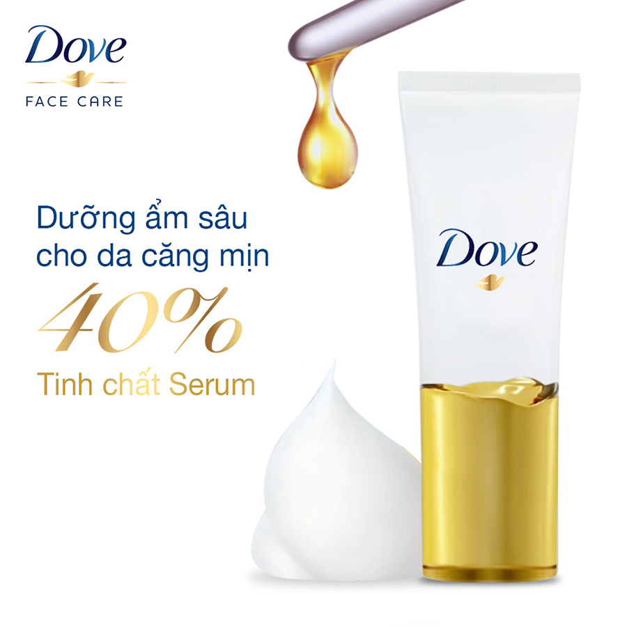 Sữa Rửa Mặt Dove Tinh Chất - Serum Cấp Ẩm Và Cho Da Mềm Mịn 130ml